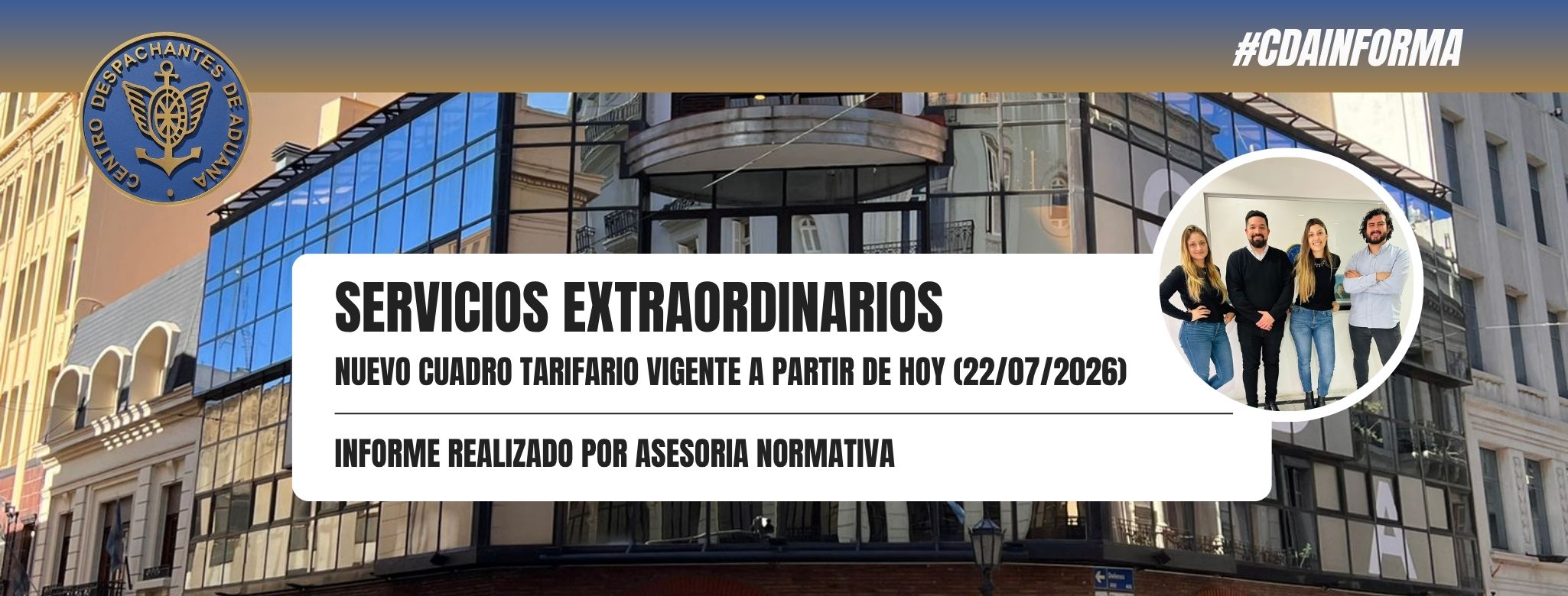 Servicios Extraordinarios: Nuevo cuadro tarifario vigente a 